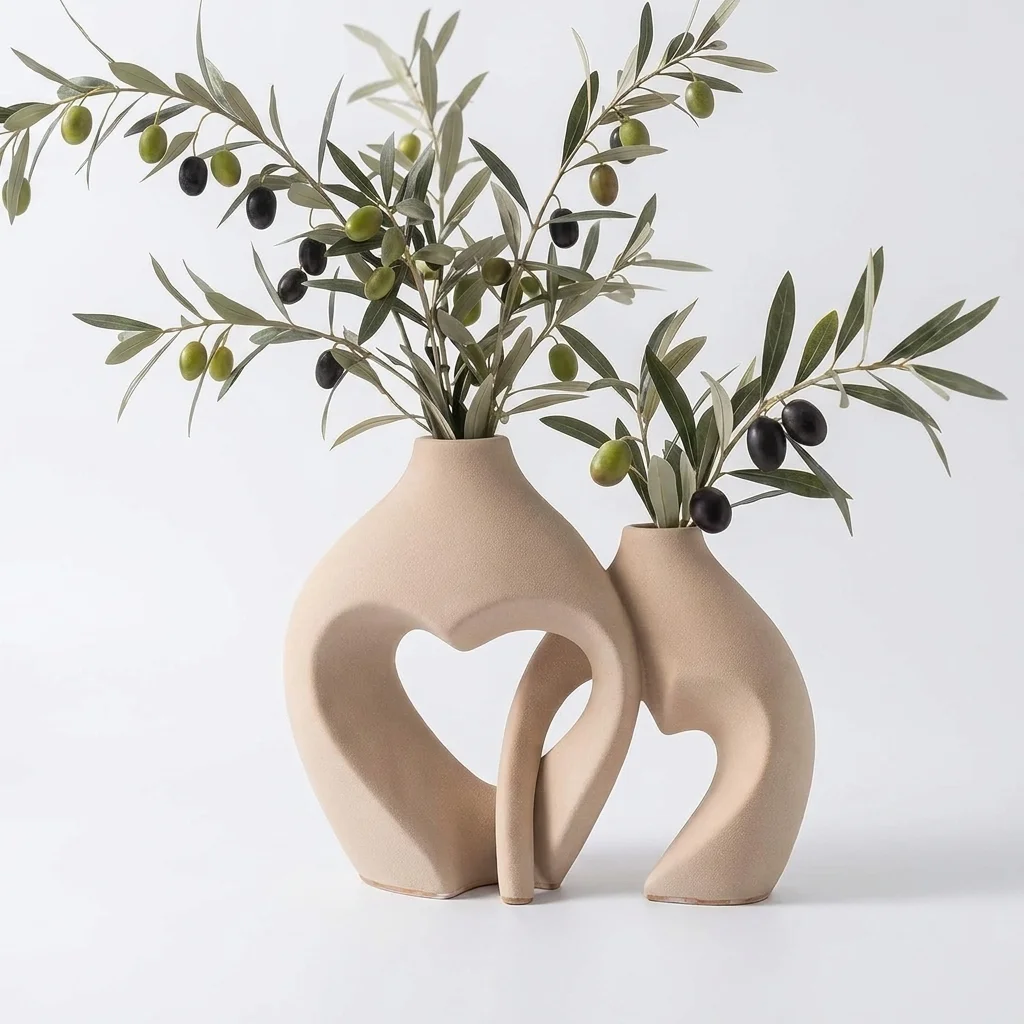 Zormon Heart Shaped Ceramic Vase Set – photo 1